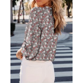 Color Block Patchwork Oversized T-shirt, Casual Long Sleeve Top For Spring & Fall, Women's Clothing