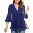 Solid Color Notched Neck Blouse, Elegant Layered Flare Sleeve Blouse For Spring & Fall, Women's Clothing