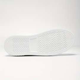 Men's Skate Shoes With Good Grip, PU Leather Lace-up Sneakers, Men's Footwear